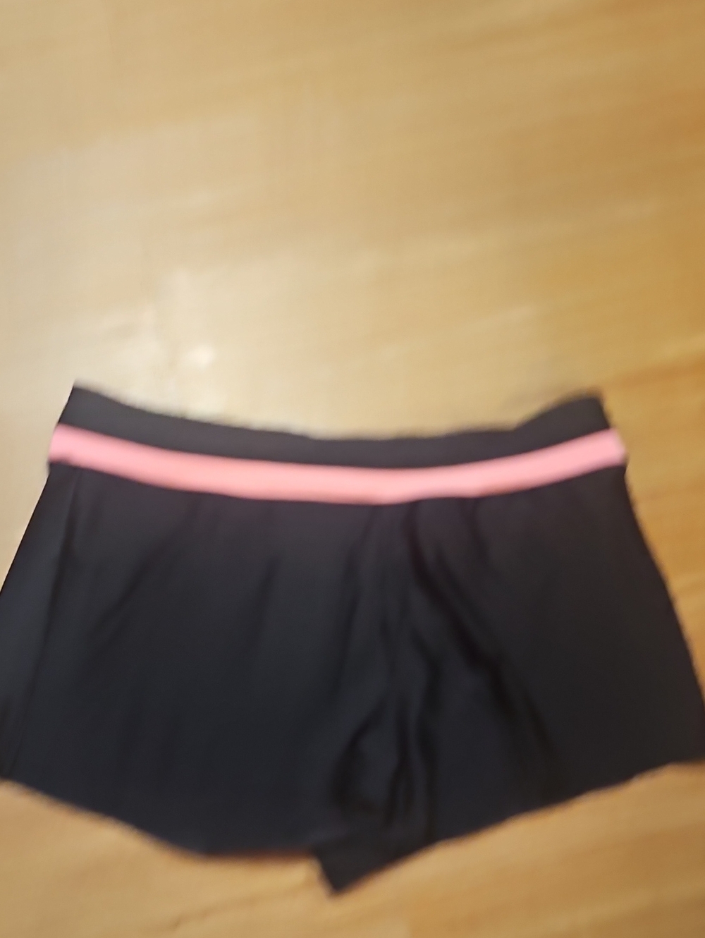 Women's Black Swim Shorts with Pink Waistband